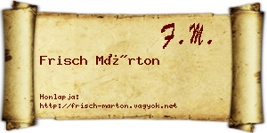 Frisch Márton névjegykártya