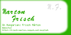 marton frisch business card