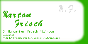 marton frisch business card